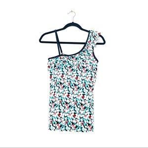 Lime Ricki Turquoise Floral Ruffle Swim Tankini